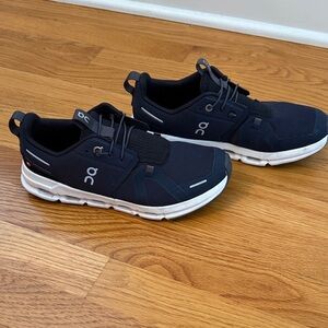 On Running Men's Navy and White Athletic Shoes